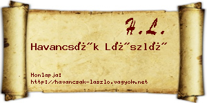 Havancsák László névjegykártya